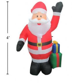 DÉCORATION - PÈRE NOËL GONFLABLE AVEC COFFRETS CADEAUX